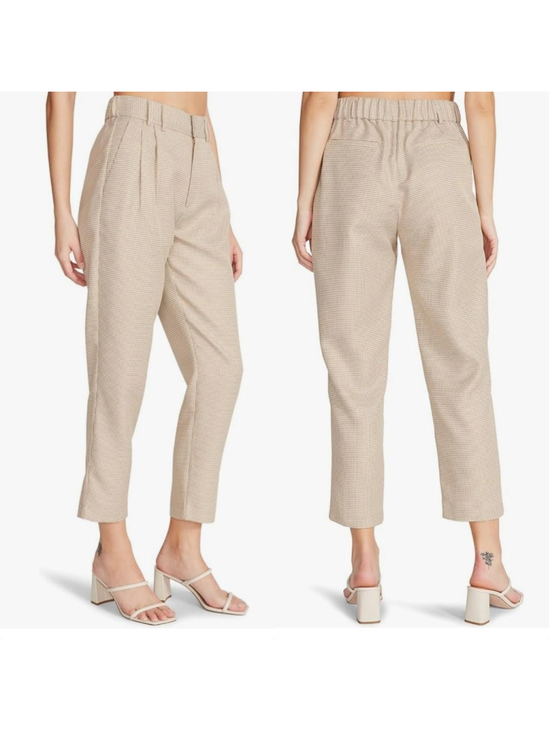 Steve Madden Pants - Steve Madden Janey Pleated Trousers in Khaki Houndstooth Size 2 NWT